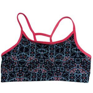 Fabletics Anyi Sports Bra High Impact Mosaic Print Blue Navy Hot Pink XS